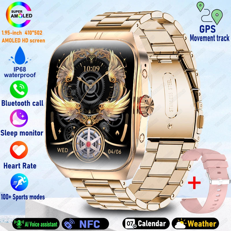 2025 New For OPPO Men Smart Watch Bluetooth Call Sports Watch Heart Rate NFC Waterproof Sports Women Smart Watch For Android iOS