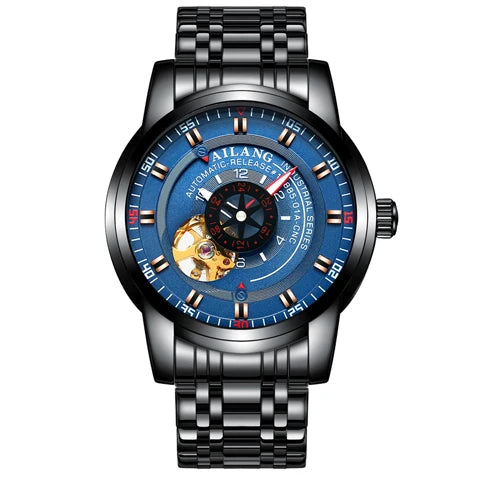 AILANG diesel watch diver man automatic mechanical pilot army gear sport Skeleton steampunk Leather strap Men's watch waterproof