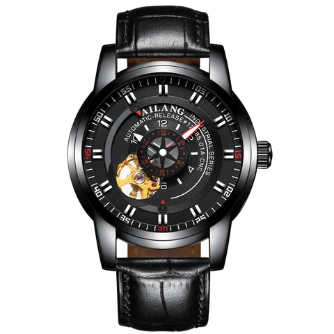 AILANG diesel watch diver man automatic mechanical pilot army gear sport Skeleton steampunk Leather strap Men's watch waterproof
