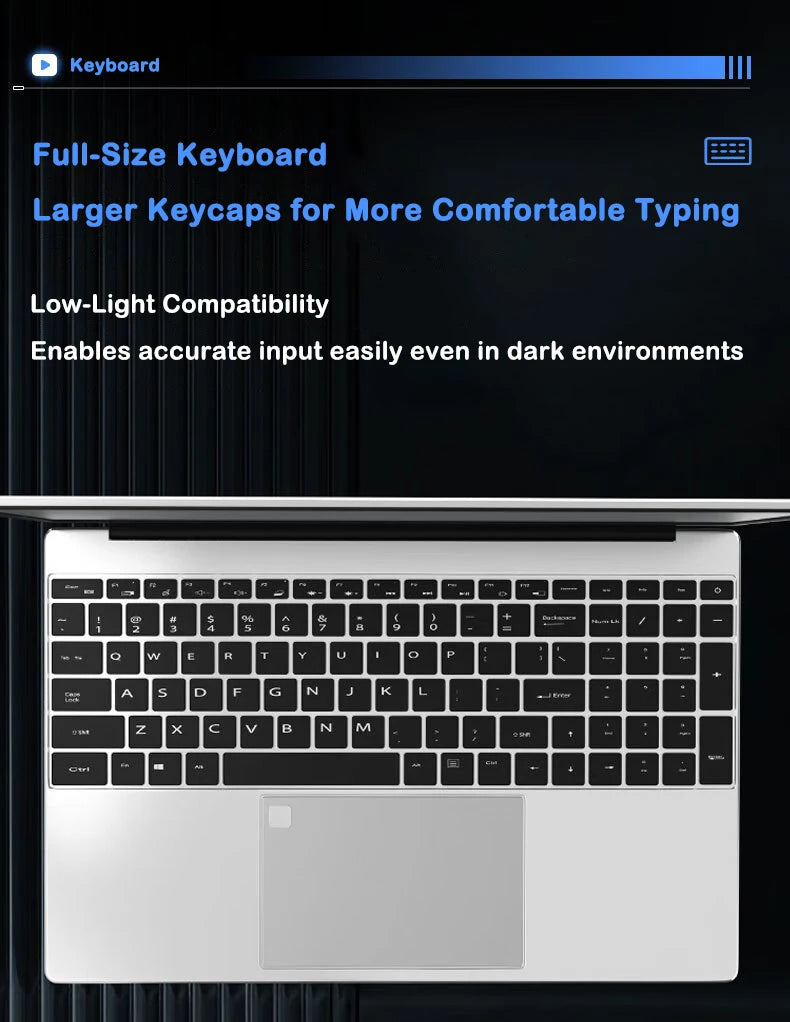 New Ultra Slim Laptop Intel Core i7 8650U 15.6" 32GB RAM 2TB SSD Gaming PC Office Study Computer PC Windows 11 Pro