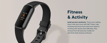 Fitbit Luxe Fitness Tracker AMOLED Screen 24/7 Heart Rate Monitor Sleep SpO2 Stress Tracker Waterproof Smart Bracelet