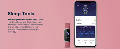 Fitbit Luxe Fitness Tracker AMOLED Screen 24/7 Heart Rate Monitor Sleep SpO2 Stress Tracker Waterproof Smart Bracelet