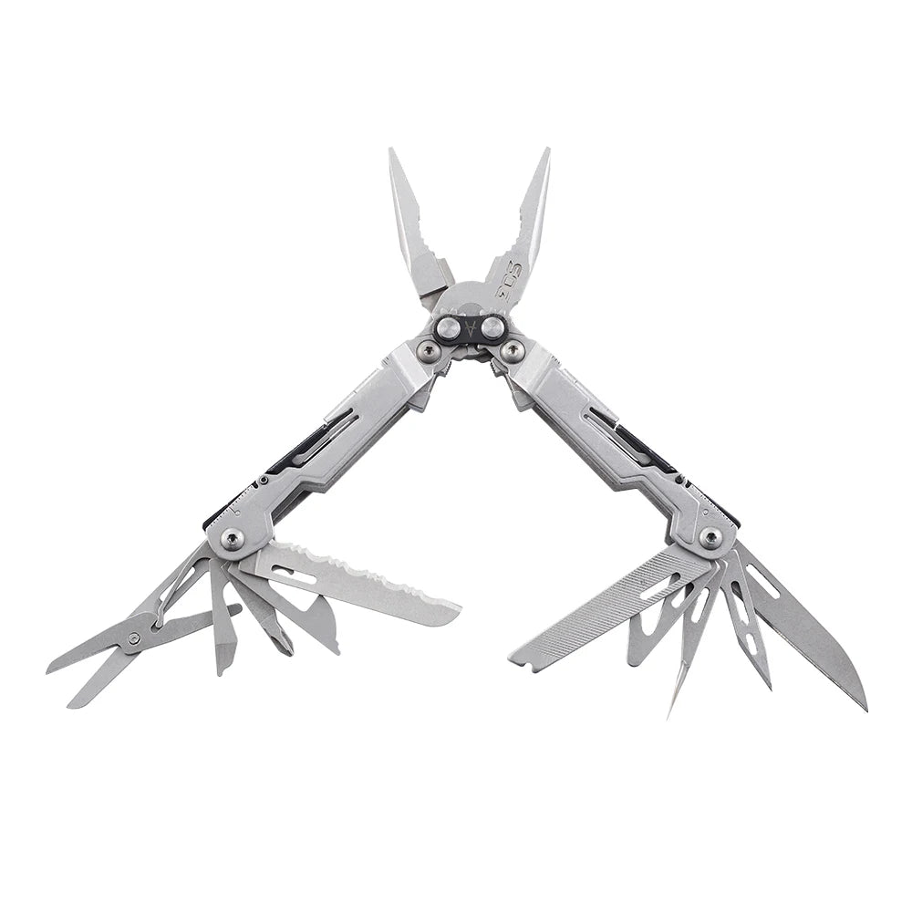 SOG PowerPint 18-in-1 Tactical Multi-Tool with Folding Pliers & Knife - Compact EDC Gear for Outdoor Camping, Survival & Hiking