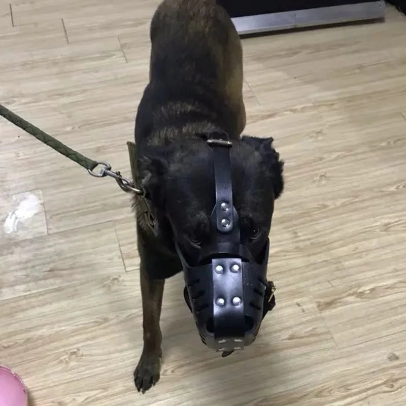 Leather Pet Dog Basket Muzzles German Shepherd Doberman Anti Bite Dog Mouth Cage Dog Training Defense Masks for Small/Large Dogs