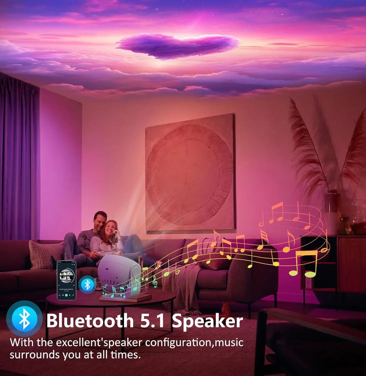 13-in-1 Star Projector Pro 360° Rotating HD Galaxy Projector Pro, with Remote Control White Noise Function,  Bluetooth Speaker