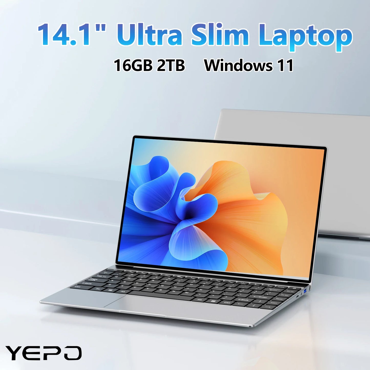 14.1" Ultra Slim Laptop – Intel N3700, 16GB RAM, 2TB SSD, Windows 11 Pro