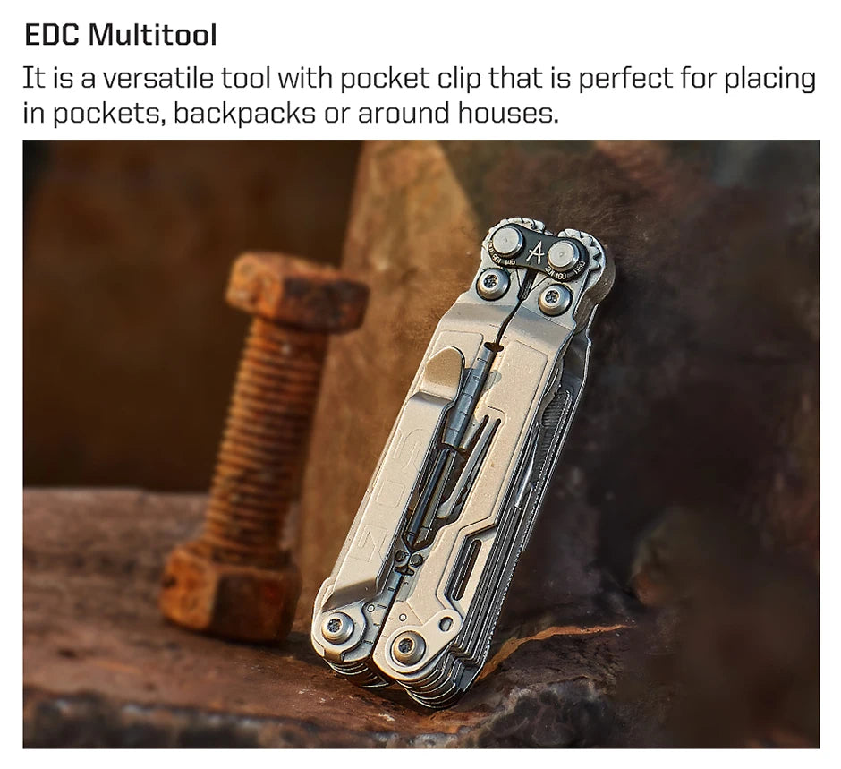 SOG PowerPint 18-in-1 Tactical Multi-Tool with Folding Pliers & Knife - Compact EDC Gear for Outdoor Camping, Survival & Hiking