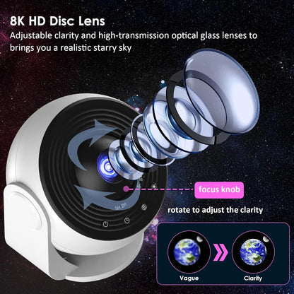 13-in-1 Star Projector Pro 360° Rotating HD Galaxy Projector Pro, with Remote Control White Noise Function,  Bluetooth Speaker