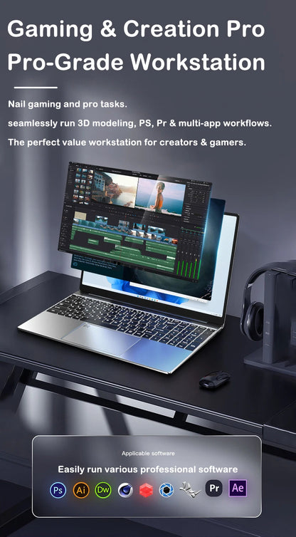 New 15.6 " Laptop Intel Core i9-9880H 32GB RAM 2TB SSD Ultra Slim Gaming Laptop 1920*1080 Windows 11 Office Study Home Use
