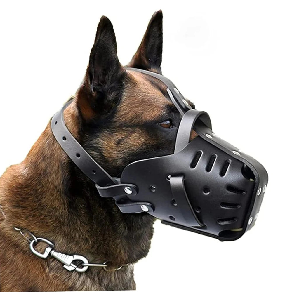 Leather Pet Dog Basket Muzzles German Shepherd Doberman Anti Bite Dog Mouth Cage Dog Training Defense Masks for Small/Large Dogs