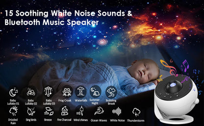 13-in-1 Star Projector Pro 360° Rotating HD Galaxy Projector Pro, with Remote Control White Noise Function,  Bluetooth Speaker
