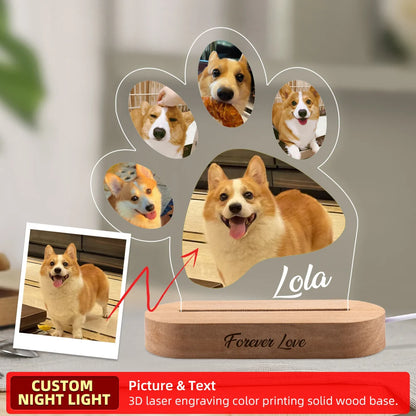 Custom Dog Photo Night Light Pet Memoral Gift Light Up Pet Memorial Plaque Cat Photo Gift Personalized Gift for Pet Loss
