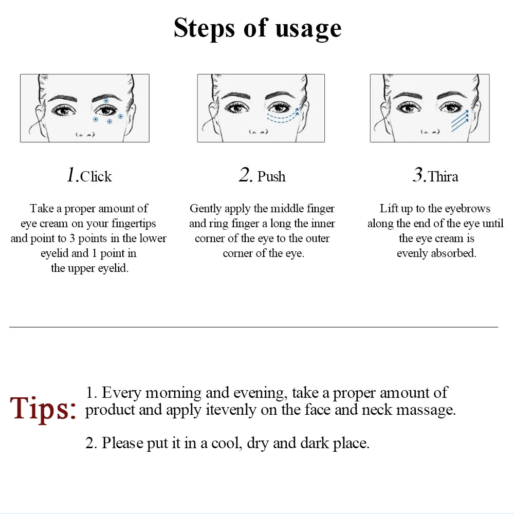 ENVISHA Eye Cream Remove Dark Circles Puffiness Moisturizing Anti Wrinkle Aging Whitening Face Cream Skin Care Korean Cosmetics