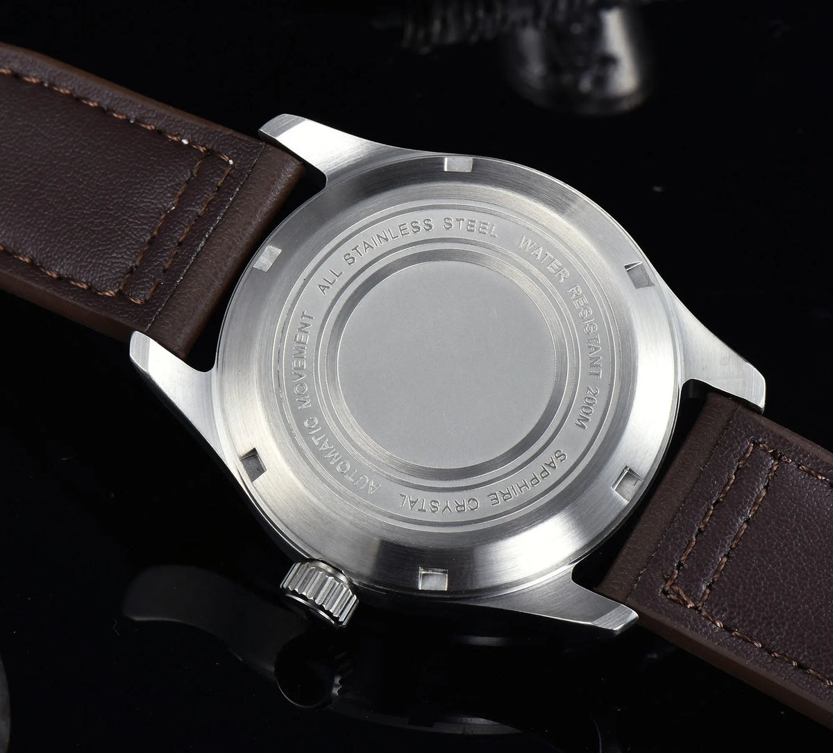 Tandorio 39mm 20BAR Dive Pilot Men's Automatic Steel Watch NH35 Miyota 8215 PT5000 Mechanical AR Sapphire Wristwatch Green Lume