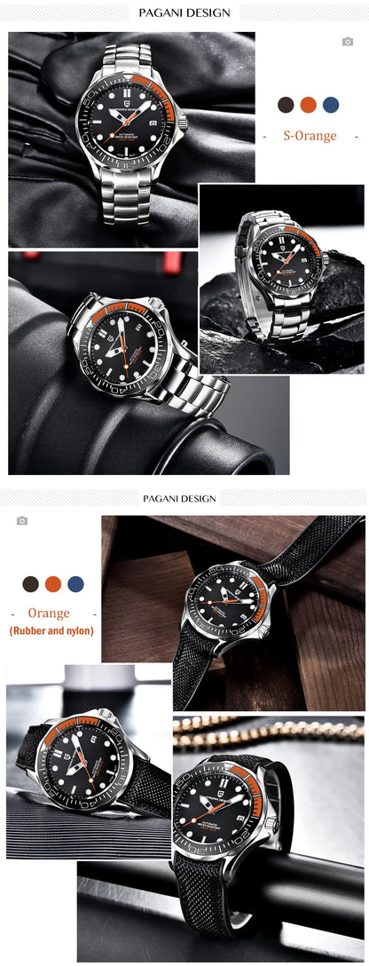 2025 New PAGANI DESIGN 007 Men's Watches Luxury Automatic Watch For Man Mechanical Wristwatches NH35 Men Gift AR Sapphire Mirror