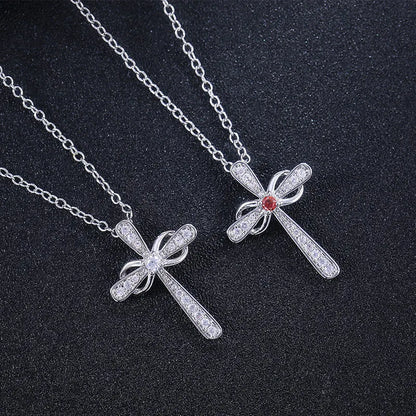 CAOSHI Aesthetic Cross Necklace for Women Charming Zirconia Trendy Party Accessories Personalized Female Jewelry Wholesale Bulk