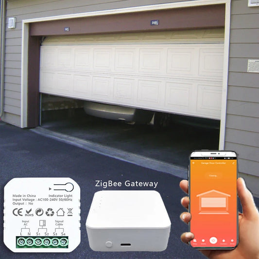 Tuya Smart ZigBee Garage Door Opener Controller with Sensor App Control Support Alexa Google Home Zigbee2MQTT Gateway Needed