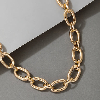 Tocona Punk Gold Color Chain Choker Necklace Trendy Hollow Geometric Alloy Metal Sweater Party Bohemain Jewelry for Women 17073