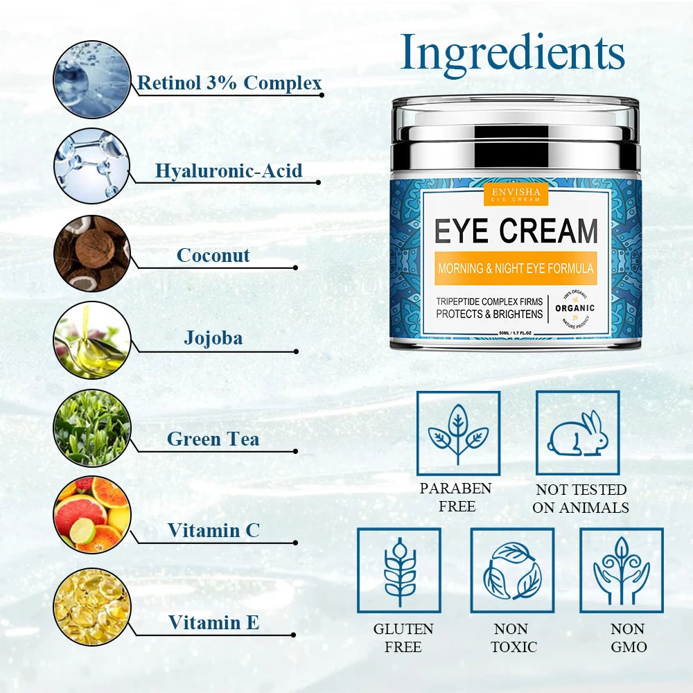 ENVISHA Eye Cream Remove Dark Circles Puffiness Moisturizing Anti Wrinkle Aging Whitening Face Cream Skin Care Korean Cosmetics