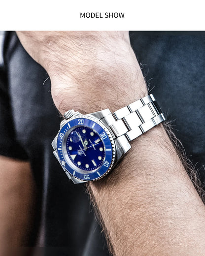ADDIESDIVE Men's Classic Watch with Ceramic Bezel 200m Water Resistant Casual Quartz Watch BGW9 Blue Luminous Gift Watch MY-H3-2