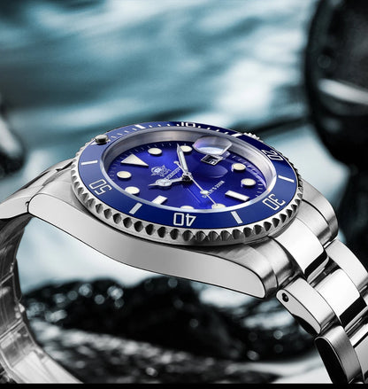 ADDIESDIVE Men's Classic Watch with Ceramic Bezel 200m Water Resistant Casual Quartz Watch BGW9 Blue Luminous Gift Watch MY-H3-2