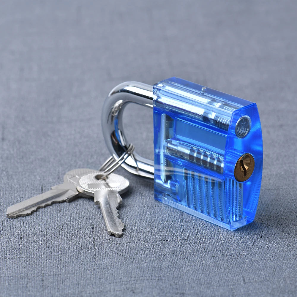 KAK Transparent Visible Pick Cutaway Practice Padlock Lock With Broken Key Removing Hook Kit Extractor Set Locksmith Wrench Tool