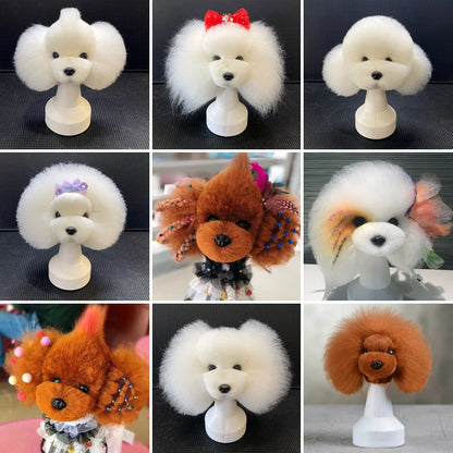 Pet simulated head hair fake dog head model beautician practice cutting dog hair dog body Wig Pet Grooming Trimming Practice