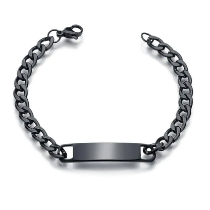 Stainless Steel Engrave Name Bracelet For Men Personalized  Nameplate Date DIY Bracelets For Male Boy Jewelry Birthday Gift