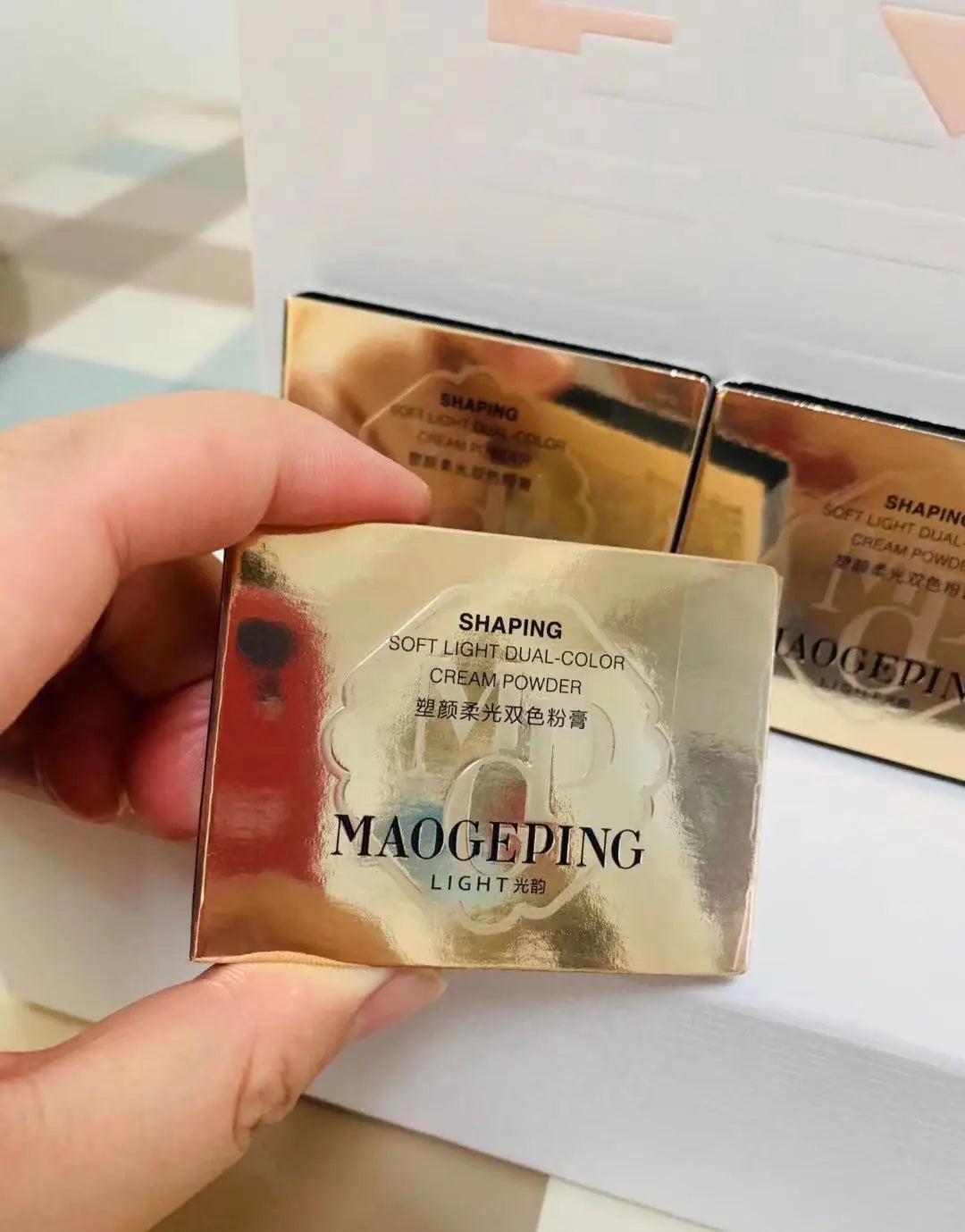 MAOGEPING Beauty Sample Product Shaping Soft Light Dual-Color Foundation Cream Powder 2G+2G Makeup Concealer Waterproof BB Cream