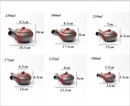 Japanese Style Purple Clay Handmade Tea Pot Chinese Tea Set Creative Office Kung Fu Kettle Ceramic Side Handle Filter Teapot