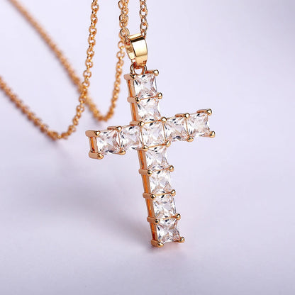 CAOSHI Aesthetic Cross Necklace for Women Charming Zirconia Trendy Party Accessories Personalized Female Jewelry Wholesale Bulk