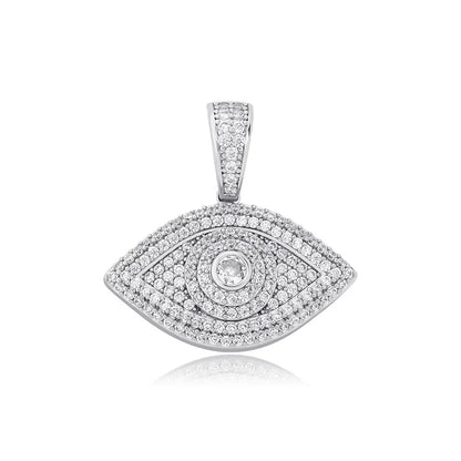 TOPGRILLZ Evil Eye Pendant Necklace Iced Out Micro Pave Cubic Zirconia Pendant Hip Hop Rock Fashion Jewelry For Gift Men Women