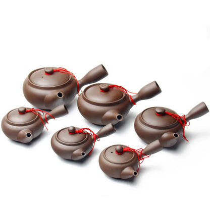 Japanese Style Purple Clay Handmade Tea Pot Chinese Tea Set Creative Office Kung Fu Kettle Ceramic Side Handle Filter Teapot