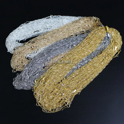 10pcs/lot Wholesale 2mm Water Wave Necklace Chains for Women Party Fashion Jewelry Chains Silver Plated / Gold Color 16"-24"