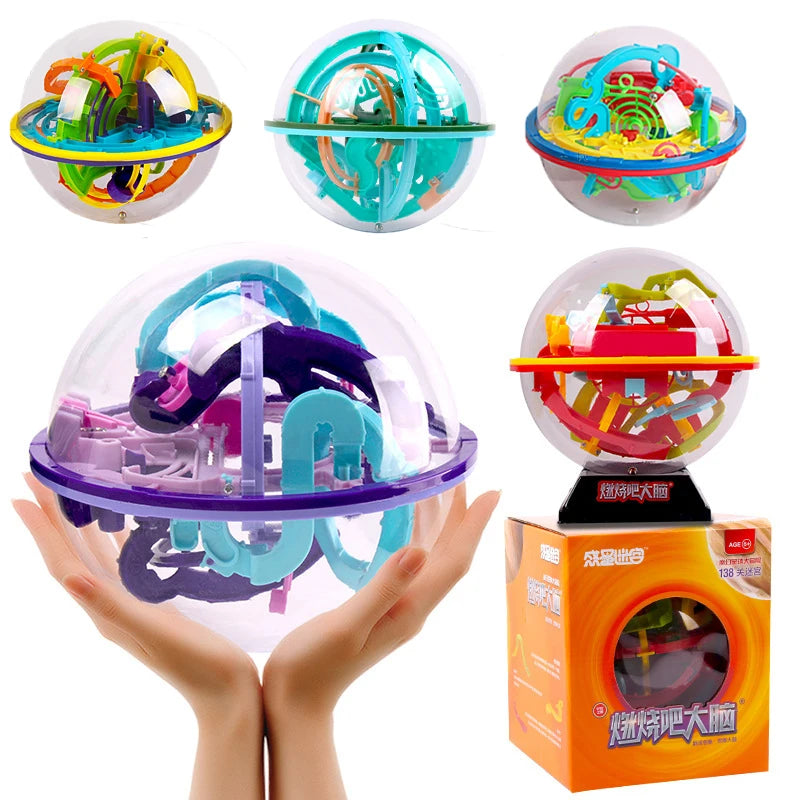 Magic Intellect Ball 3D Maze Toys Montessori Brain Burning Ball Rolling Puzzle Games Logic Thinking Balance Educational Toy Gift