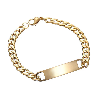 Stainless Steel Engrave Name Bracelet For Men Personalized  Nameplate Date DIY Bracelets For Male Boy Jewelry Birthday Gift