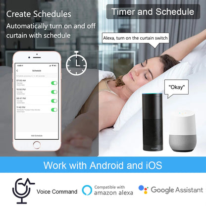 Tuya Smart Life EU WiFi Curtain Switch for Electric Motorized Blinds with Remote Control Google Home Alexa Voice Control DIY