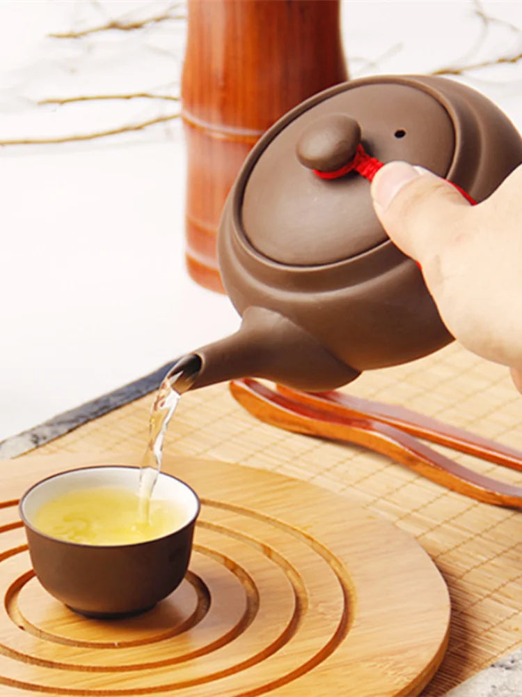 Japanese Style Purple Clay Handmade Tea Pot Chinese Tea Set Creative Office Kung Fu Kettle Ceramic Side Handle Filter Teapot