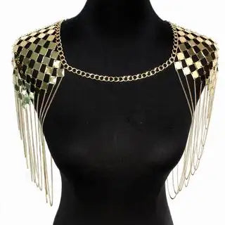 MANILAI Bohemian Punk Statement Necklaces Collar Shoulder Chain Long Necklaces & Pendants Women Sexy Statement Body Jewelry
