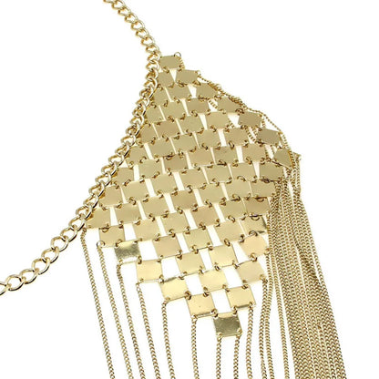 MANILAI Bohemian Punk Statement Necklaces Collar Shoulder Chain Long Necklaces & Pendants Women Sexy Statement Body Jewelry