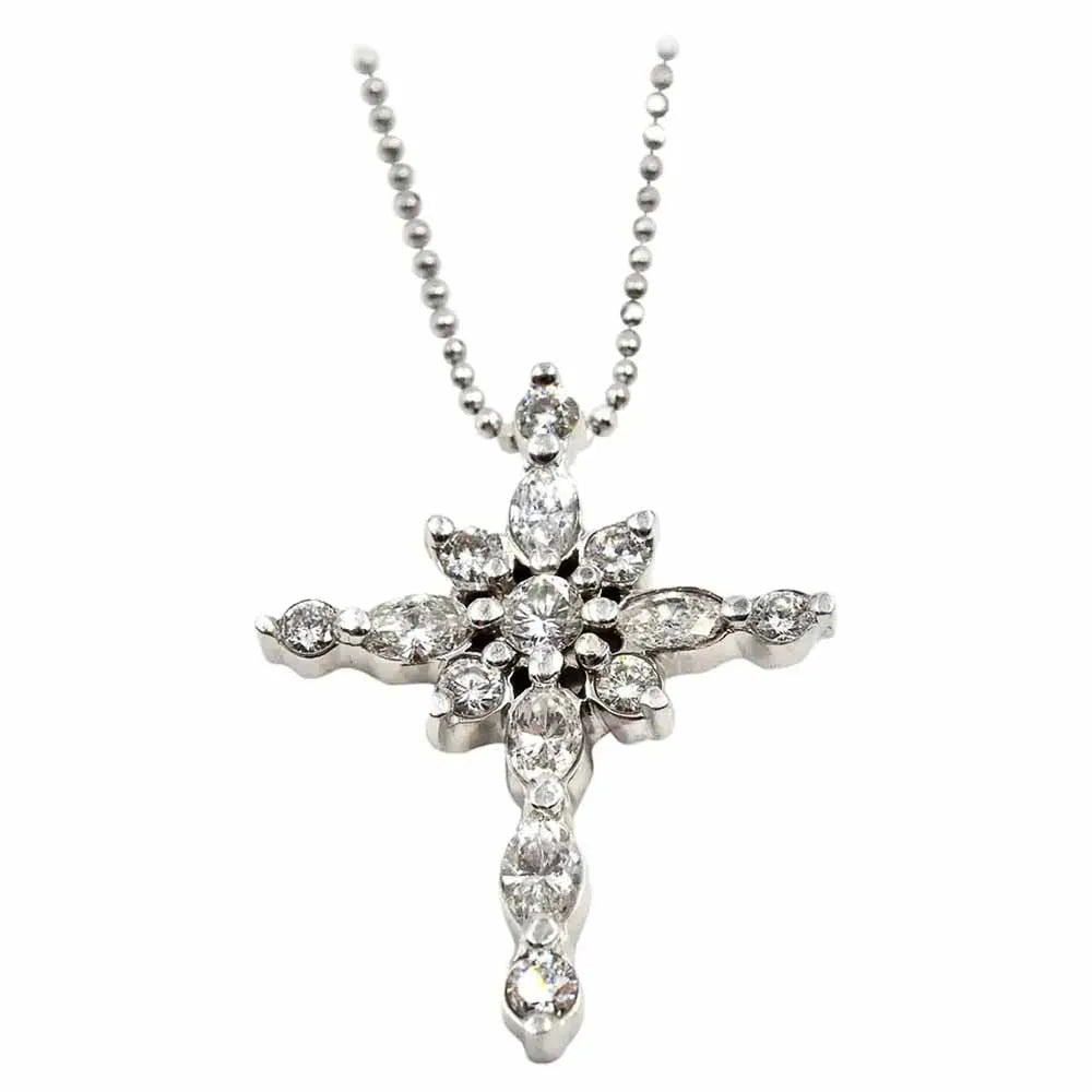 CAOSHI Aesthetic Cross Necklace for Women Charming Zirconia Trendy Party Accessories Personalized Female Jewelry Wholesale Bulk