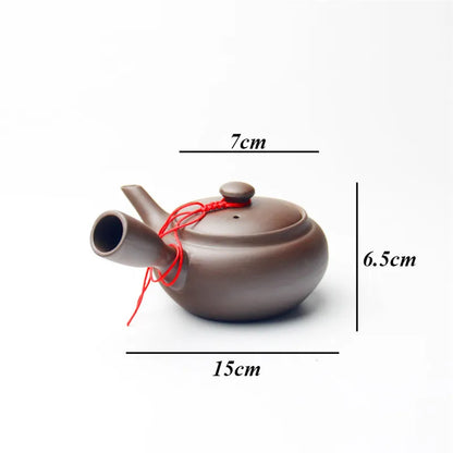 Japanese Style Purple Clay Handmade Tea Pot Chinese Tea Set Creative Office Kung Fu Kettle Ceramic Side Handle Filter Teapot