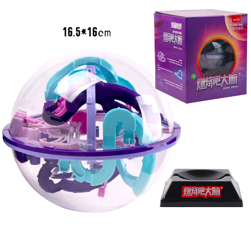 Magic Intellect Ball 3D Maze Toys Montessori Brain Burning Ball Rolling Puzzle Games Logic Thinking Balance Educational Toy Gift