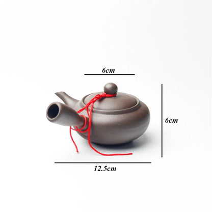 Japanese Style Purple Clay Handmade Tea Pot Chinese Tea Set Creative Office Kung Fu Kettle Ceramic Side Handle Filter Teapot