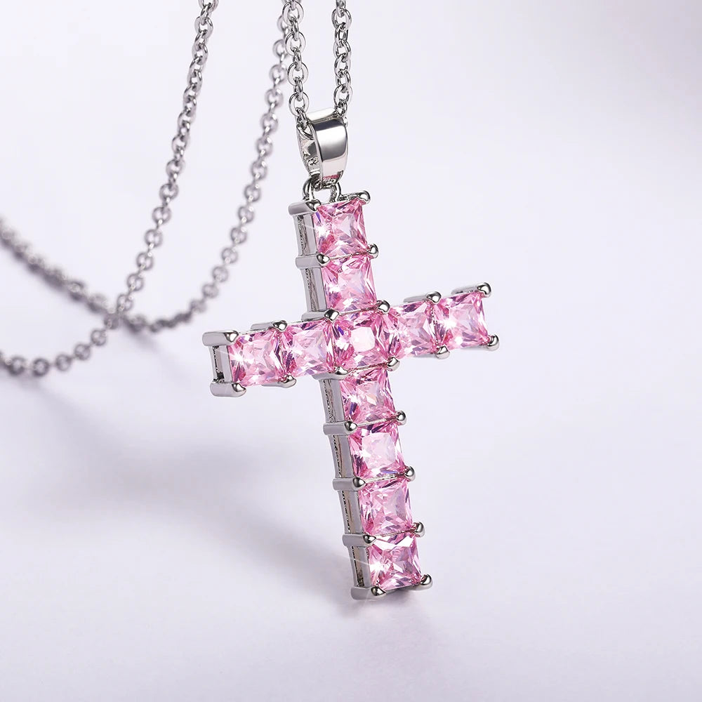 CAOSHI Aesthetic Cross Necklace for Women Charming Zirconia Trendy Party Accessories Personalized Female Jewelry Wholesale Bulk