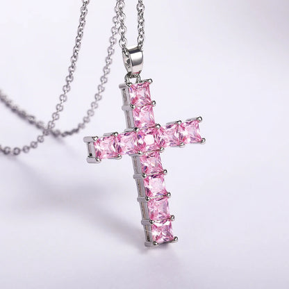 CAOSHI Aesthetic Cross Necklace for Women Charming Zirconia Trendy Party Accessories Personalized Female Jewelry Wholesale Bulk