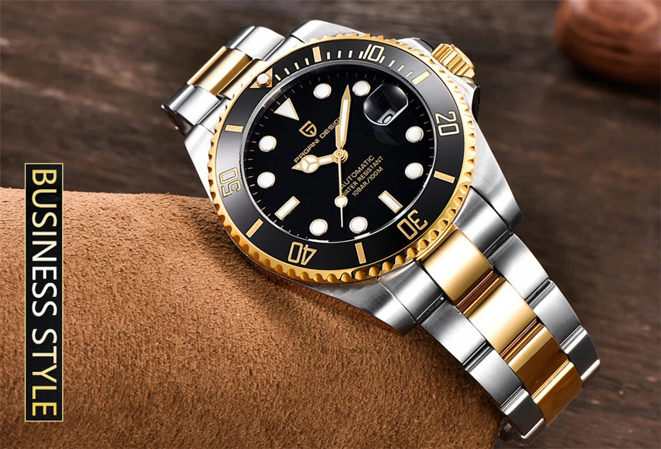 PAGANI DESIGN Top Brand Men's Mechanical Watch Japanese Movement 100m Waterproof Sapphire Glass Men's Automatic Watch