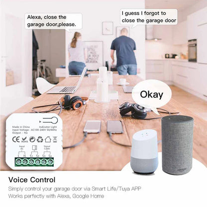 Tuya Smart ZigBee Garage Door Opener Controller with Sensor App Control Support Alexa Google Home Zigbee2MQTT Gateway Needed
