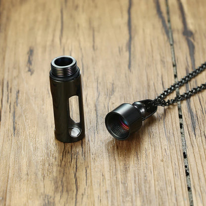 Vnox Hollow Tube Pendant for Men Women Stainless Steel Cremation Keepsake Urn Necklaces Memorial Jewelry