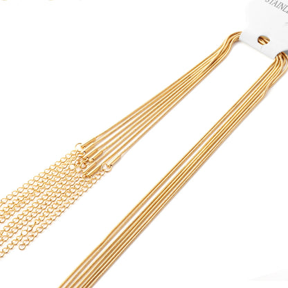 LUXUKISSKIDS 10pcs 1/2mm 45+5cm Round Snake Chain Necklace Men Women Stainless Steel Cuban Chain Necklaces For Jewelry DIY